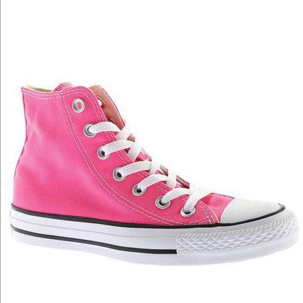 Pink high top converse